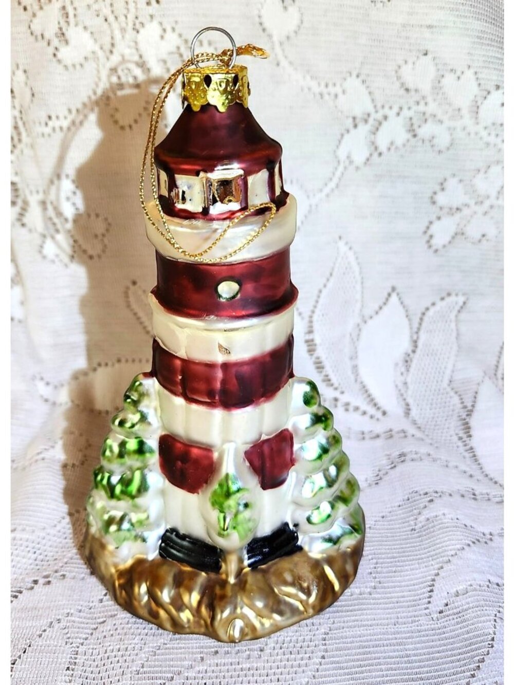 Blown Glass Christmas Ornaments Set: Teddy Bear Stocking Christmas Tree & Lighth - Picture 3 of 11